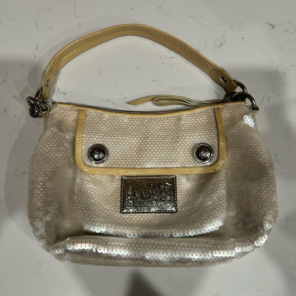 Coach x Poppy Sequin Shoulder Bag with Yellow Trim-LIMITED EDITION - Picture 13 of 13